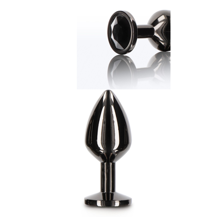 BUTT PLUG WITH BLACK DIAMOND JEWEL M