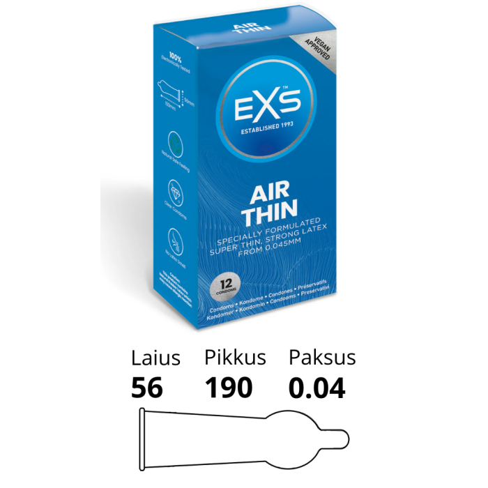 EXS AIR THIN CONDOMS 12 TK.