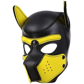 PUPPY PLAY DOG MASK BLACK/YELLOW