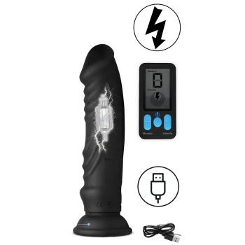 E-STIM SILICONE VIBR DILDO ZEUS W. REMOTE