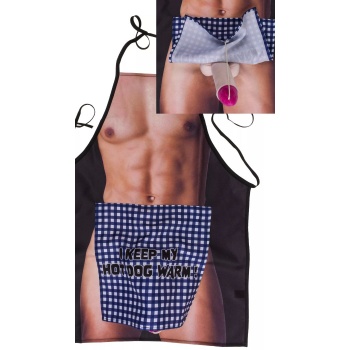 KITCHEN APRON, MEN BODY WITH PLUSH PENIS