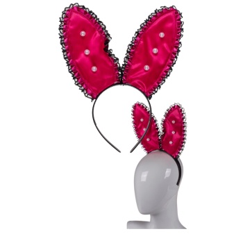 PLASTIC HAIRBAND, BACHELORETTE BUNNY WITH PEARLS