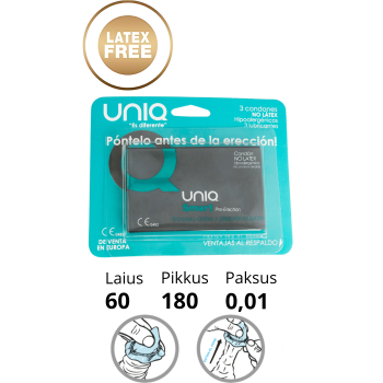 UNIQ SMART - LATEX FREE PRE-ERECTION CONDOMS 3 UNITS