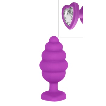 RIBBED DIAMOND HEART PLUG EXTRA LARGE - PURPLE