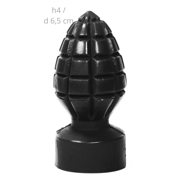 HAND GRENADE ALL BLACK PLUG ANAL 14CM