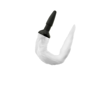 DARKNESS TAIL BUTT SILICONE PLUG - WHITE