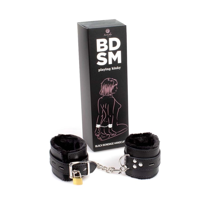 SECRETPLAY BLACK BONDAGE HANDCUFFS - BDSM COLLECTION 