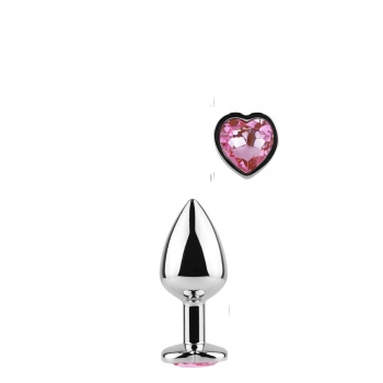 SECRET PLAY METAL BUTT PLUG FUCHSIA HEART S 7 CM 