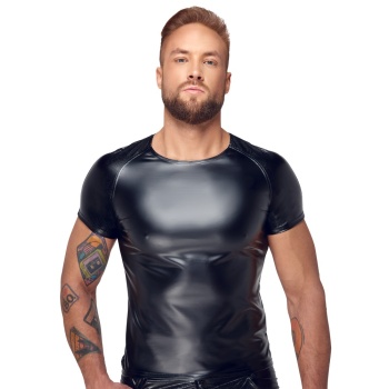 NOIR WETLOOK SHIRT SIZE XL