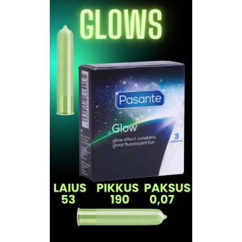 PASANTE GLOW IN THE DARK CONDOMS 3PCS