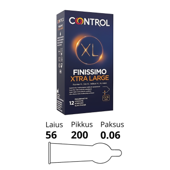CONTROL FINISSIMO XL EXTRA THIN CONDOMS 12 PCS