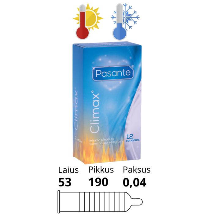 PASANTE CLIMAX CONDOMS HOT/COLD 12PACK