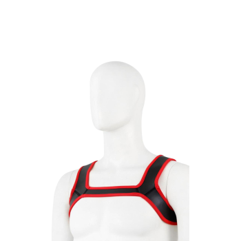 PUPPY PLAY NEOPRENE HARNESS – RED/BLACK