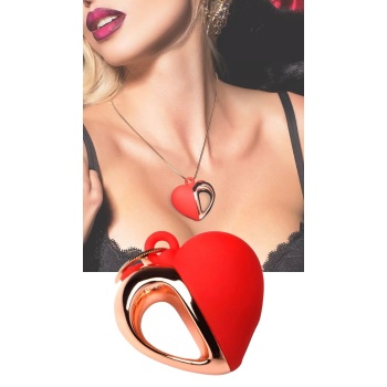 VIBRATING SILICONE HEART NECKLACE
