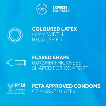 EXS BLACK LATEX CONDOMS 12 PACK