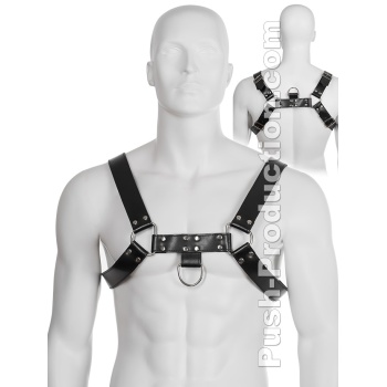 GENUINE LEATHER BDSM TOP HARNESS BLACK