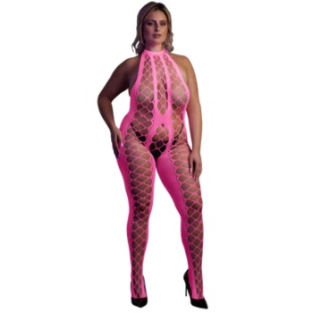 BODYSTOCKING WITH HALTERNECK PINK XL-XXXXL