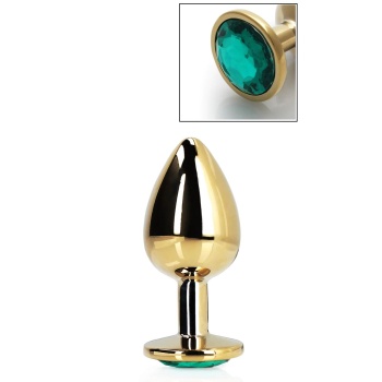 ROUND GEM GOLD/GREEN L