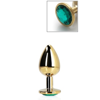 ROUND GEM GOLD/GREEN M