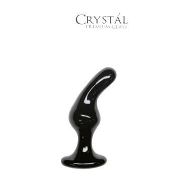 CRYSTAL GLASS PLUG BLACK