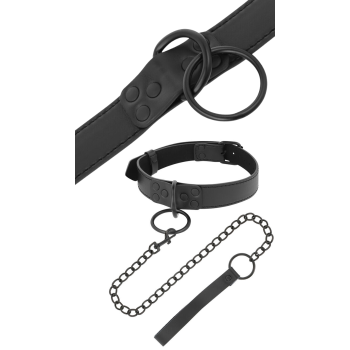 DARKNESS COLLAR WITH BLACK CHAIN LEASH