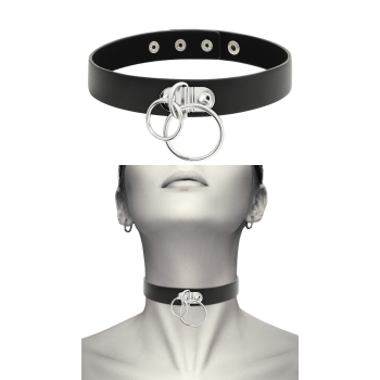 COQUETTE CHOKER WITH DOUBLE METAL RING