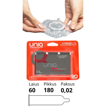 UNIQ FREE - LATEX FREE CONDOMS WITH PROTECTIVE RING 3 PCS