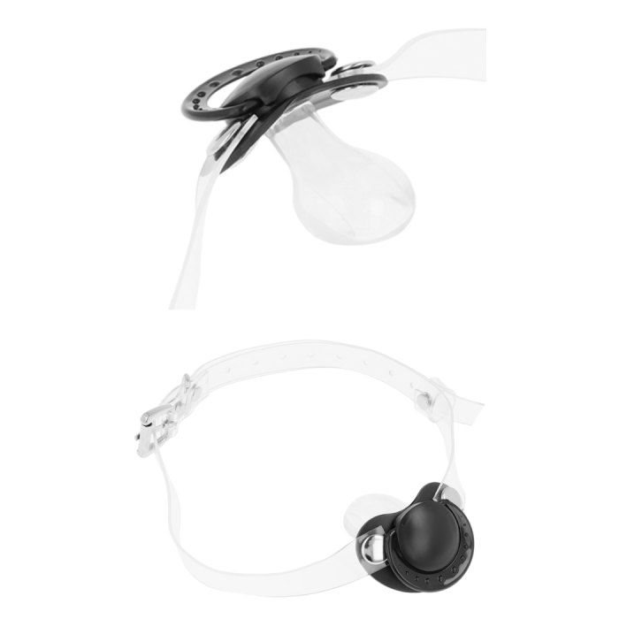 OHMAMA PACIFIER GAG WITH TRANSPARENT STRAPS