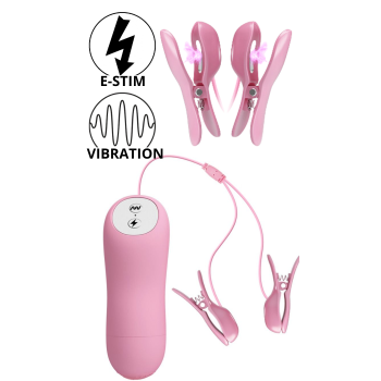 E-STIM VIBRATING NIPPLE TWEEZERS BAILE ROMANTIC WAVE