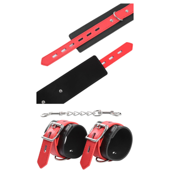 OHMAMA WRIST CUFFS WITH A LOCK RED/BLACK