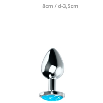 OHMAMA ANAL PLUG WITH BLUE CRYSTAL M