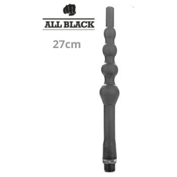 ALL BLACK FLEXIBLE BEADED SILICONE ANAL DOUCHE
