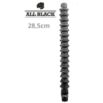ALL BLACK SUPER FLEXIBLE RIBBED SILICONE ANAL DOUCHE