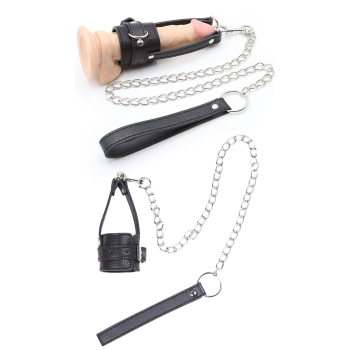 OHMAMA LEATHER PENIS SHEATH WITH LEASH
