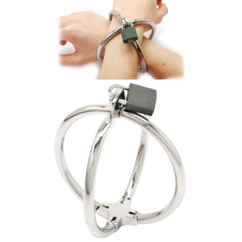 METAL HARD - CRISS CROSS HANDCUFF STAINLESS STEEL RESTRAINTS