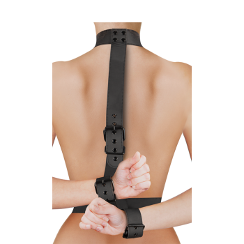 FETISH SUBMISSIVE - COLLAR & WRIST CUFFS BODY RESTRAINT