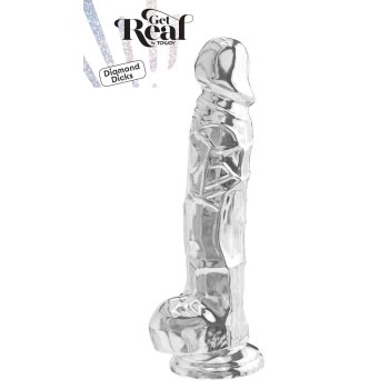 GET REAL CLEAR DILDO W/ BALLS 8''