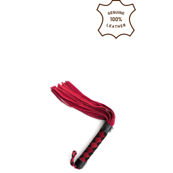LEATHER FLOGGER 38 CM BLACK/RED