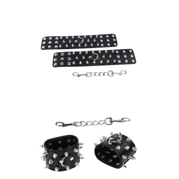SPIKED WRIST RESTRAINTS BLACK