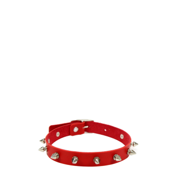KINKY PLEASURE CHOKER WITH SPIKES RED