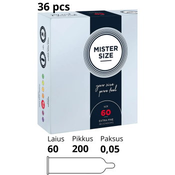 MISTER SIZE 60MM CONDOMS 36PCS
