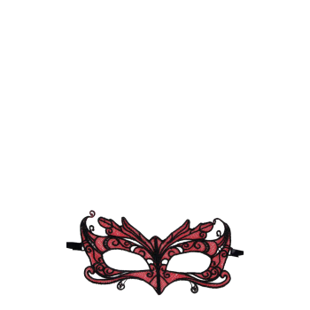 QUEEN LINGERIE LACE MASK WITH RED DETAILS
