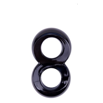 DUO COCK 8 BALL RING (BLACK)