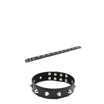 NECK COLLAR WITH STUDS BLACK