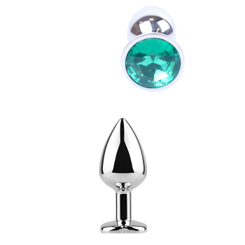 EXCLUSIVITY ANAL PLUG SILVER/GREEN SMALL