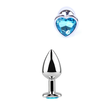 EXCLUSIVITY ANAL PLUG SILVER/BLUE HEART SMALL