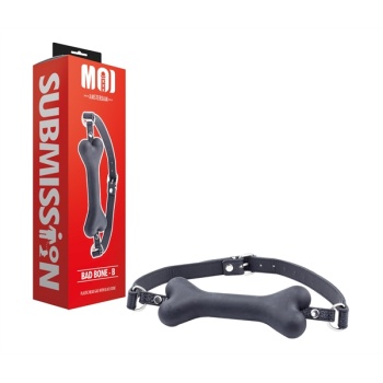 BAD BONE - B PLASTIC HEAD GAG WITH BLACK BONE