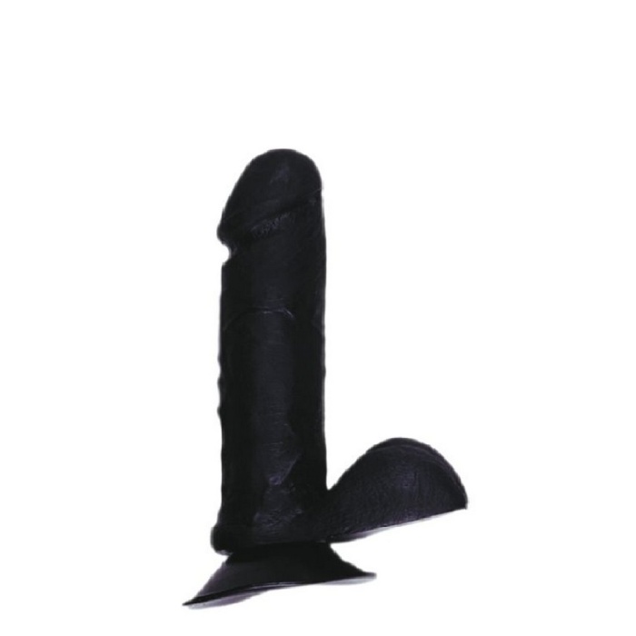 DONG WITH BALLS BLACK - 15 CM. (6 INCH)