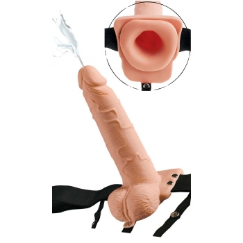 7,5 INCH HOLLOW SQUIRTING STRAPON