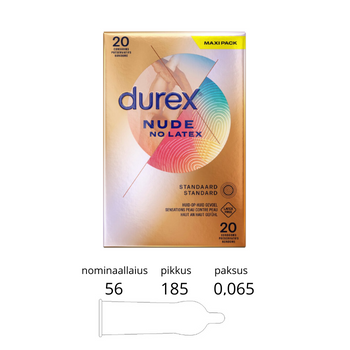 DUREX CONDOMS NUDE NO LATEX 20 PCS.